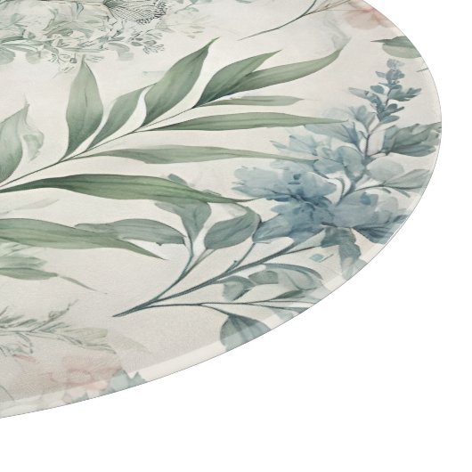 Botanisch patroon met zachte Waterverf Snijplank (Hoek)