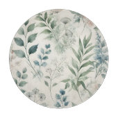 Botanisch patroon met zachte Waterverf Snijplank (Voorkant)