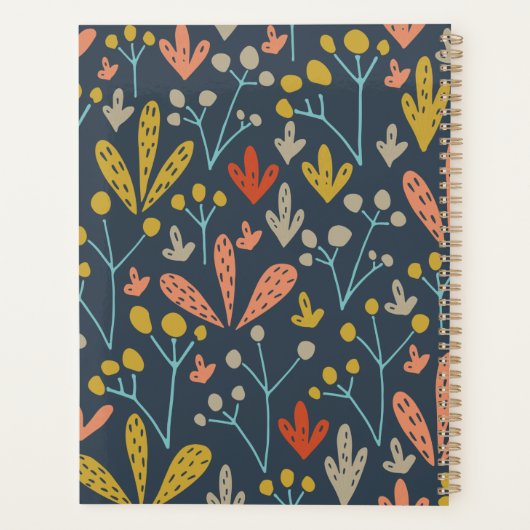 Botanisch Patroon Modern Aangepast Jaar Planner (Achterkant)