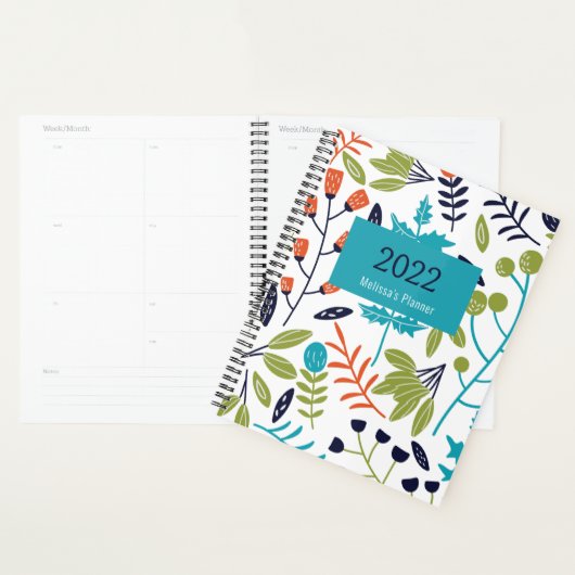 Botanisch Patroon Modern Floral Gepersonaliseerd P Planner (Display)
