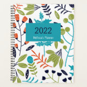 Botanisch Patroon Modern Floral Gepersonaliseerd P Planner (Voorkant)