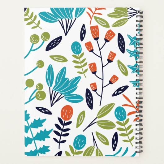 Botanisch patroon Modern Floral op maat Planner (Achterkant)