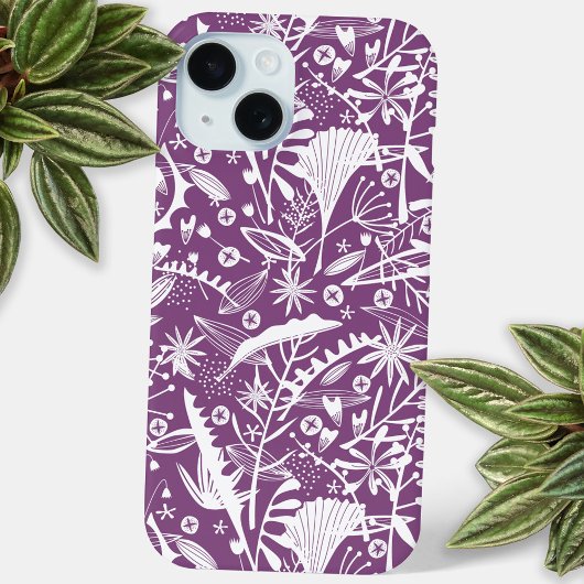 Botanisch Patroon Paars Case-Mate iPhone Case