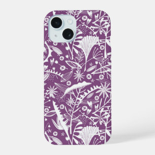 Botanisch Patroon Paars iPhone 15 Case