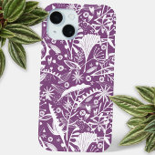 Botanisch Patroon Paars iPhone 15 Case