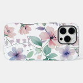 Botanisch patroon, pastelkleuren iPhone hoesje (Achterkant horizontaal)
