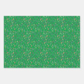 Botanisch patroon rood groen wit inpakpapier vel (Voorkant 2)