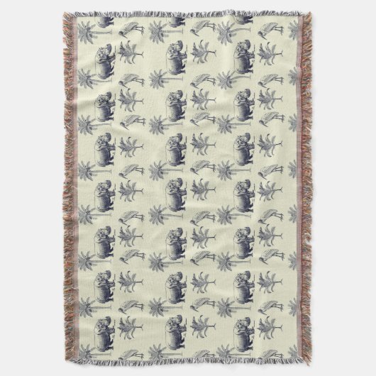 Botanisch patroon van de Nijl Deken (Voorkant Verticaal)