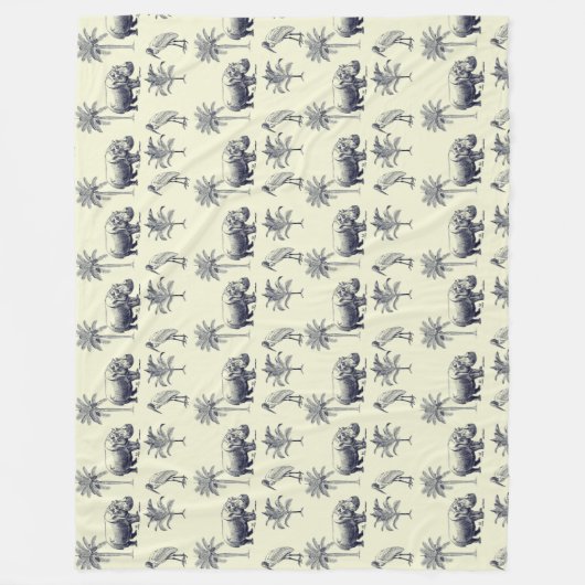 Botanisch patroon van de Nijl Fleece Deken (Voorkant)