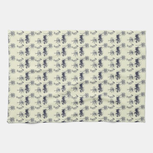 Botanisch patroon van de Nijl Theedoek (Horizontaal)