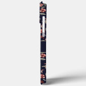 Botanisch patroon van Navy Blue Woodland Case-Mate iPhone Case (Achterkant / Links)