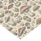 Botanisch patroon van paddenstoelen in bruin en be medium tafelloper (Hoek)