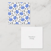 Botanisch patroon van Royal Blue Waterverf Notitiekaartje (Voorkant / Achterkant)