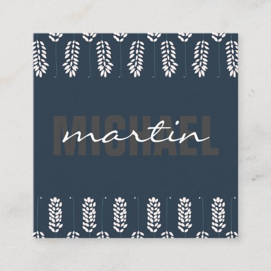 Botanisch patroon vierkante visitekaartje (Voorkant)