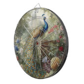 Botanisch: pauw in de buurt van kasteel in Engelse Dartbord (Voorkant Rechts)