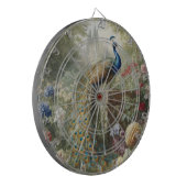 Botanisch: pauw in de buurt van kasteel in Engelse Dartbord (Voorkant Links)