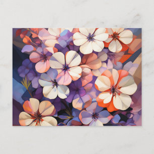 Botanisch Plant Abstract Phlox Bloemen Briefkaart