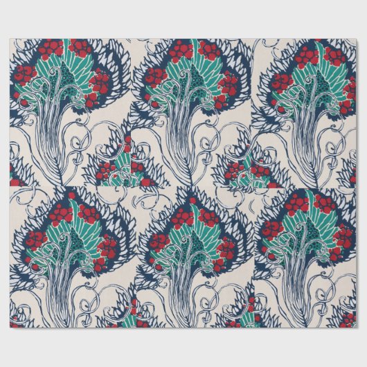 Botanisch pochoir patroon ten oosten van Samarkand Cadeaupapier (Vlak)