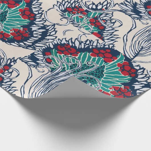 Botanisch pochoir patroon ten oosten van Samarkand Cadeaupapier (Hoek)