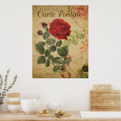  botanisch Poster - Frans Briefkaart Roos (Keuken)
