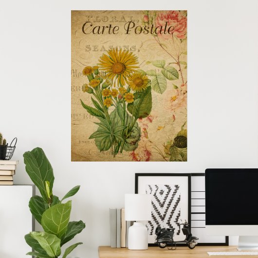  Botanisch Poster - Marigold (Thuiskantoor)