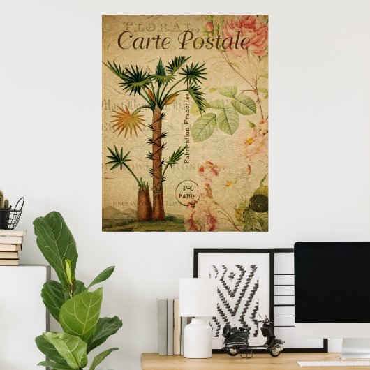  botanisch Poster - palmboom (Thuiskantoor)