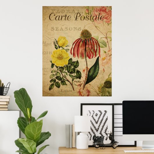  Botanisch Poster - Rudbeckia (Thuiskantoor)