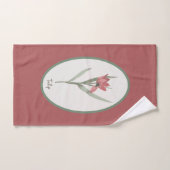  Botanisch Red Tulp Flower Cameo Bad Handdoek (Handdoek)