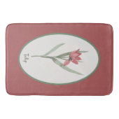 Botanisch Red Tulp Flower Cameo Badmat (Voorkant)