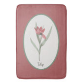  Botanisch Red Tulp Flower Cameo Badmat (Voorkant Verticaal)