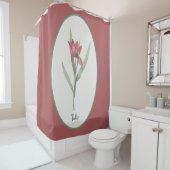  Botanisch Red Tulp Flower Cameo Douchegordijn (In situ)