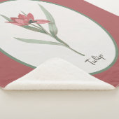  Botanisch Red Tulp Flower Cameo Sherpa Deken (3/4)