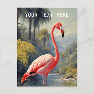 Botanisch regenwoud roze flamingo briefkaart