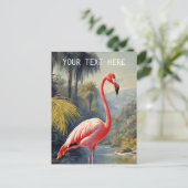 Botanisch regenwoud roze flamingo  briefkaart (Staand voorkant)