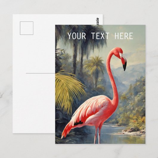 Botanisch regenwoud roze flamingo  briefkaart (Voorkant / Achterkant)