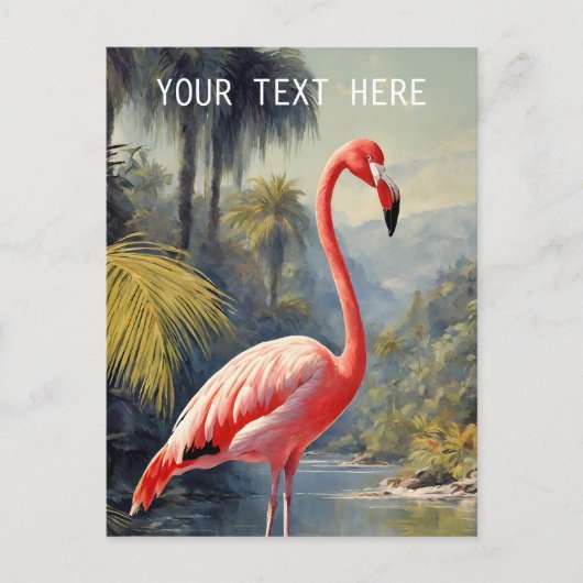 Botanisch regenwoud roze flamingo  briefkaart (Voorkant)