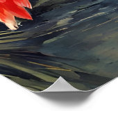 Botanisch regenwoud roze flamingo  poster (Hoek)