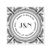 Botanisch retouradres zelfinkende stempel (Design)