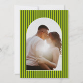 Botanisch Retro Vet Chartreuse Foto Bruiloft Save The Date (Achterkant)
