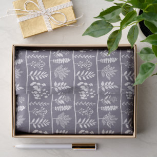 Botanisch Ritme Kleine Silhouetten Diepe Lavendel Tissuepapier