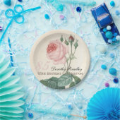  Botanisch Roos 85e verjaardag PP Papieren Bordje (Feest)