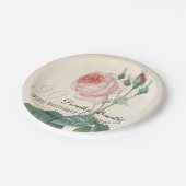  Botanisch Roos 90e verjaardag PP Papieren Bordje (Gekanteld)