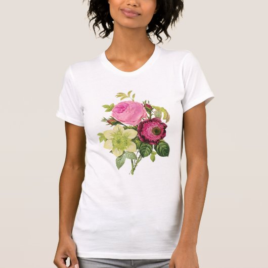 botanisch roos, clematis en anemon t-shirt (Voorkant)