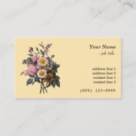  botanisch roos en melkbloemen visitekaartje