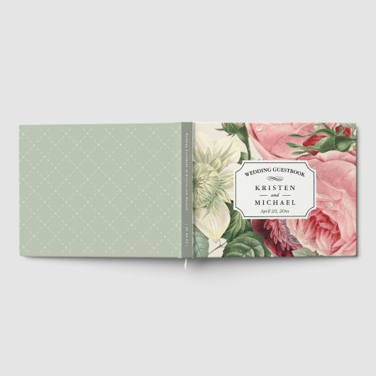  Botanisch Roos Floral Elegant Wedding Gastenboek (Volledig)