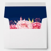 Botanisch Roos Floral Navy Blue 5x7 bruiloft