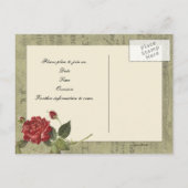 Botanisch Roos Frans  papier Bewaar de datum Aankondigingskaart (Achterkant)