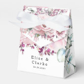 Botanisch Roos Gold Floral Eucalyptus Weddenschap Bedankdoosjes (Voorkant Zijde)