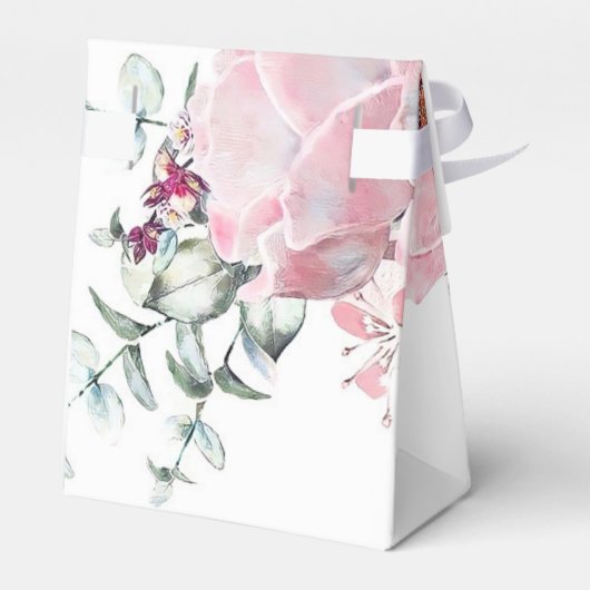 Botanisch Roos Gold Floral Eucalyptus Weddenschap Bedankdoosjes (Achterkant)