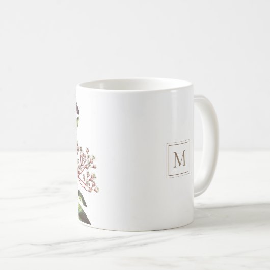  Botanisch Roos met kerstmis Vloer Bouquet Koffiemok (Voorkant rechts)